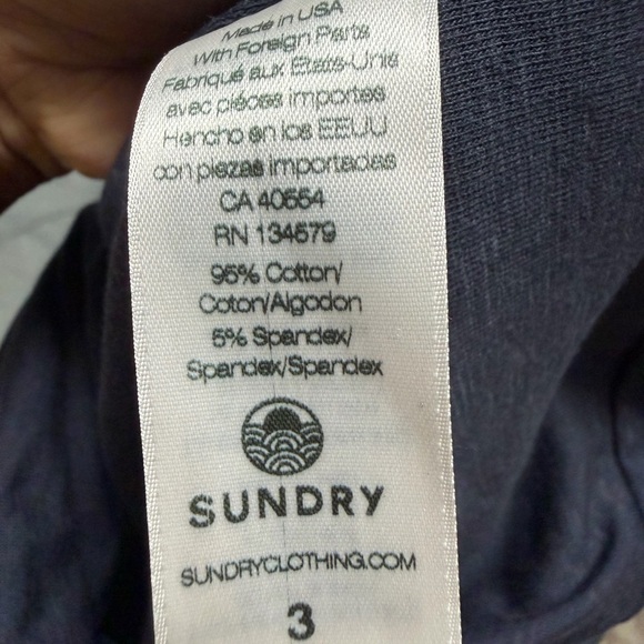 SUNDRY Women’s Navy Blue Cotton Halter Tie Mini Dress EUC Size 3, Large - Picture 4 of 6